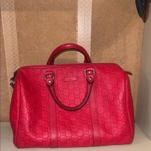 Gucci Red Embossed Satchel